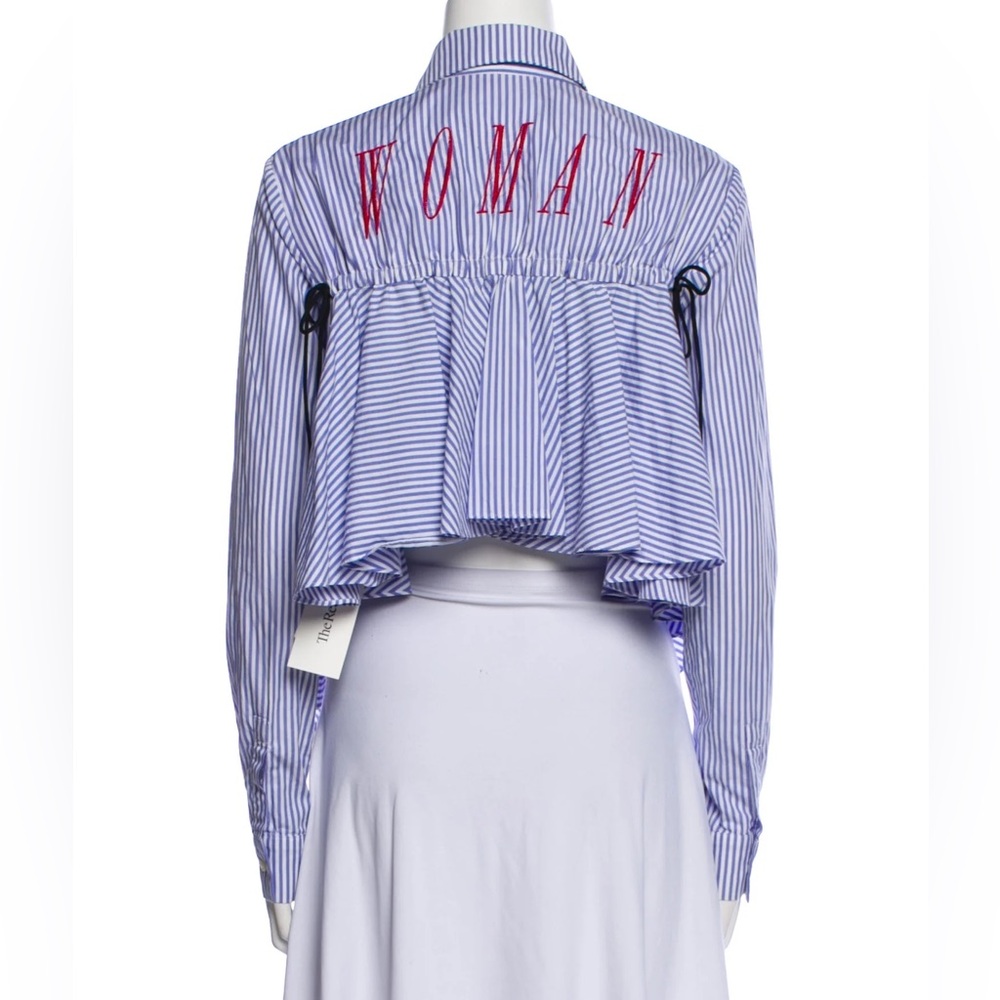 Off-White Blue Striped Button Down Shirt